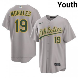 #19 Luis Morales Gray ATH Youth Classic Stitched Baseball Jersey wu00Vm75