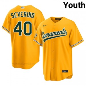 #40 Luis Severino Gold ATH Youth Classic Stitched Baseball Jersey x6FjkR37