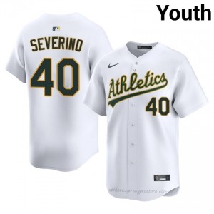 Luis Severino #40 White Athletics Youth Pro-Grade Sewn Baseball Jersey 484w8386