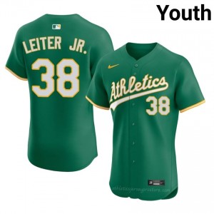 #38 Mark Leiter Jr. Green ATH Youth Classic Stitched Baseball Jersey 77IVJG54