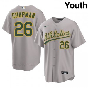#26 Matt Chapman Gray ATH Youth Classic Stitched Baseball Jersey b570KJ93
