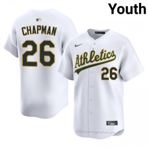 Athletics #26 Matt Chapman White Youth Player Stitch Baseball Jersey Rp3hDG45
