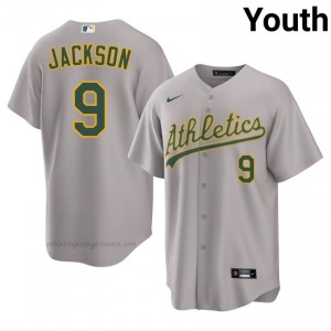 Reggie Jackson #9 Gray ATH Youth MLB Stitched Baseball Jersey H20pVD30