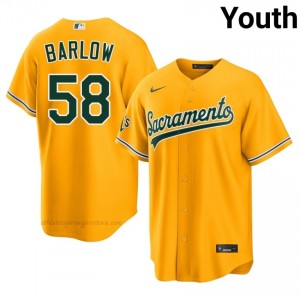 #58 Scott Barlow Gold ATH Youth Classic Stitched Baseball Jersey g4EW3169