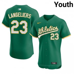 ATH #23 Shea Langeliers Green Youth Replica Stitched Baseball Jersey v73PG479