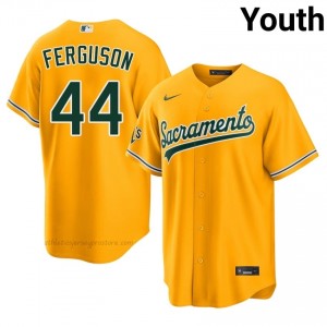 ATH #44 Tyler Ferguson Gold Youth Replica Stitched Baseball Jersey D02A6064