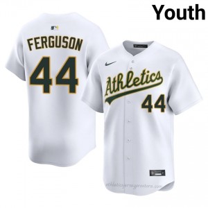 Youth Tyler Ferguson #44 White Athletics Authentic Stitch Baseball Jersey 7yHx7153