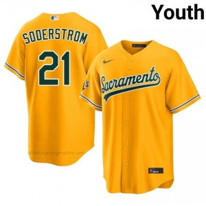 Tyler Soderstrom #21 Gold ATH Youth MLB Stitched Baseball Jersey 2N63GU87