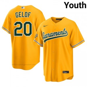 Youth Zack Gelof #20 Gold ATH Exclusive Stitched Baseball Jersey kTmi3t92