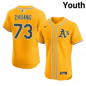 Youth Chen Zhuang #73 Gold A's Game Embroidery Baseball Jersey gDlv4q11
