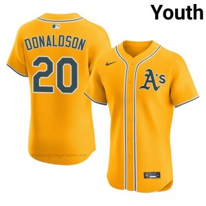 Youth Josh Donaldson #20 Gold A's Game Embroidery Baseball Jersey wk1IP070