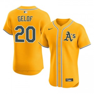 #20 Zack Gelof Gold ATH Men Classic Stitched Baseball Jersey Hy434240